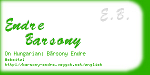 endre barsony business card